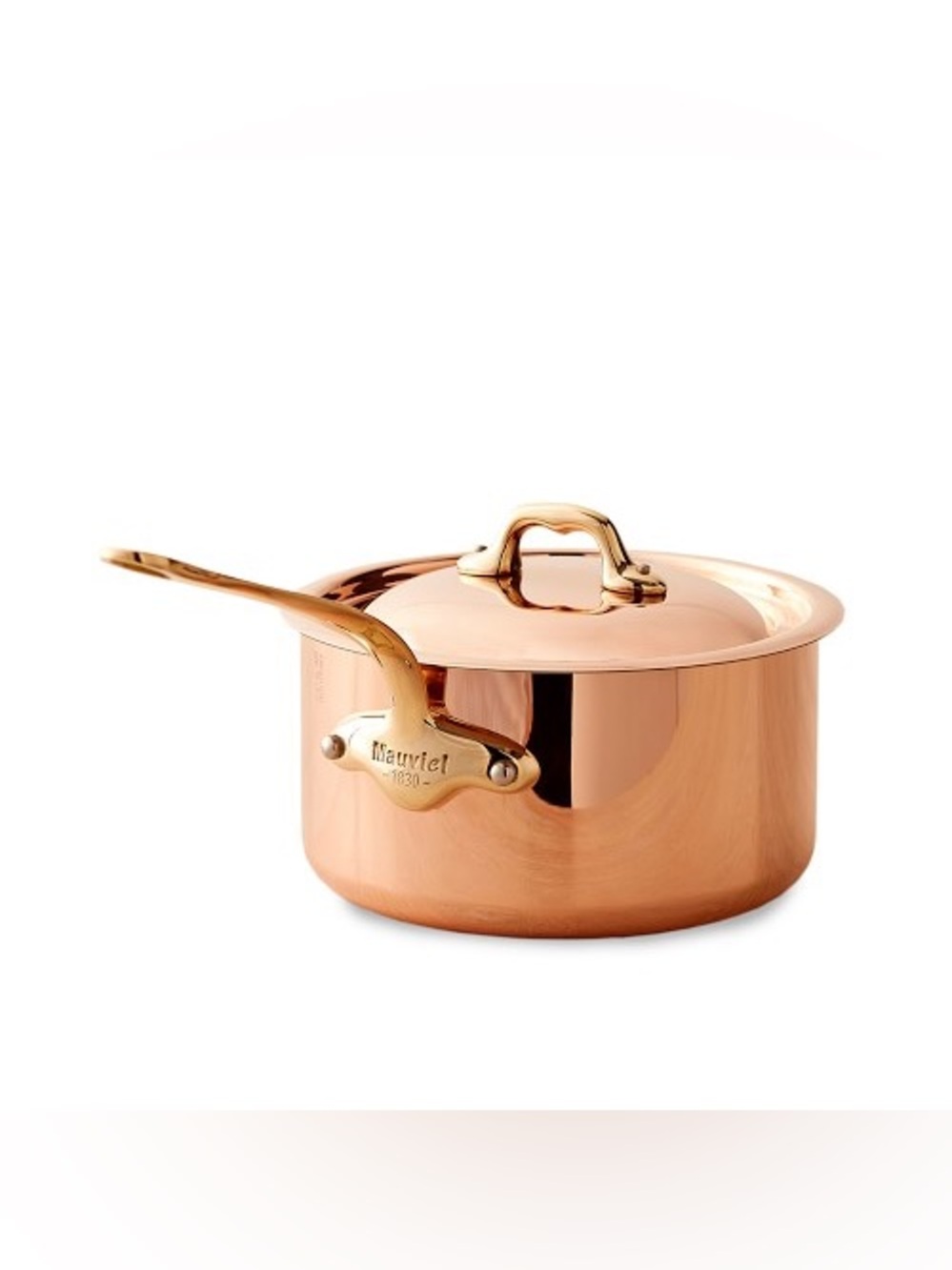 Mauviel Copper Stockpot with Brass Handle and Lid - Copper Tone 2-Qt